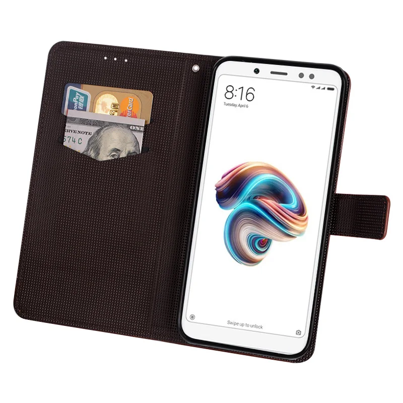 Чехол для Xiaomi Redmi Note 5 Pro роскошный кожаный чехол-книжка защитный чехол телефона