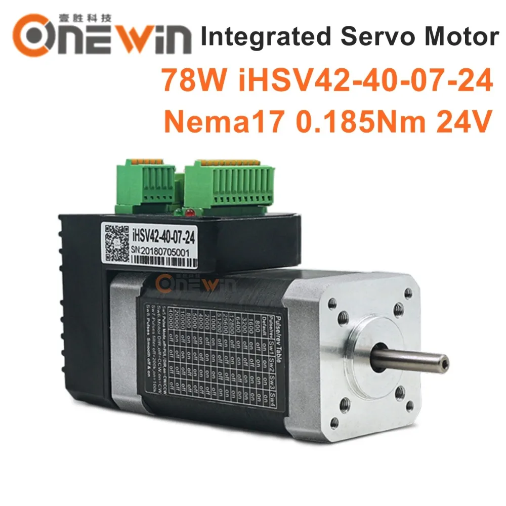 

Встроенный Серводвигатель NEMA23 78 Вт, 4000 об/мин, 24 В, нм