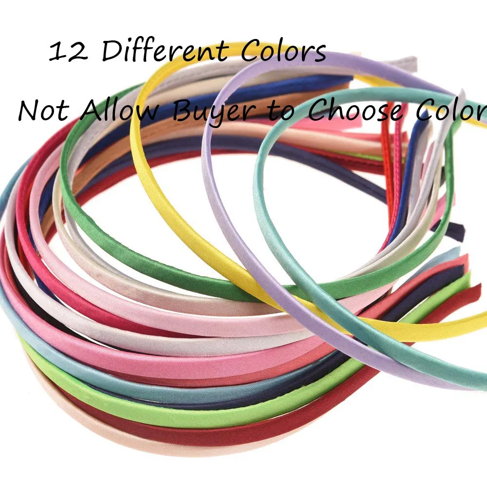 12 Different Colors 12 шт. лента в рубчик 0,5 см* 36 см обруч для волос Бутик аксессуары заколки для волос банты для волос модный аксессуар Милый ободок для волос повязка на голову - Цвет: 12 Different Colors
