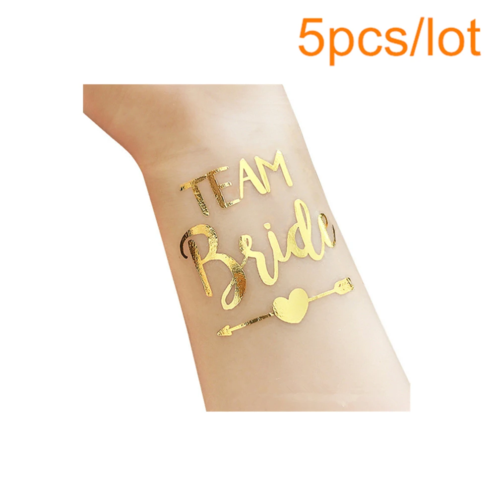 Sticker T18G 5pcs 5 шт девичник вечерние браслеты Команда Невеста To Be Tribe повязка на голову веревка аксессуары для волос Девичья ночь Свадебный декор принадлежности, Q - Цвет: Sticker T18G 5pcs