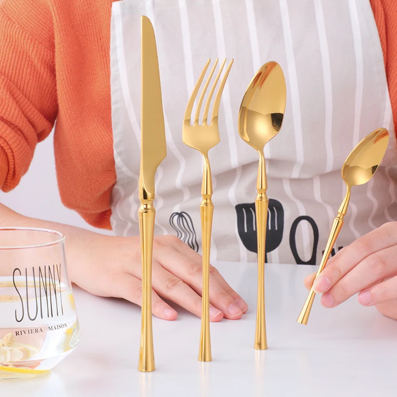 Набор столовых приборов из нержавеющей стали набор уникальных золотых ложек с