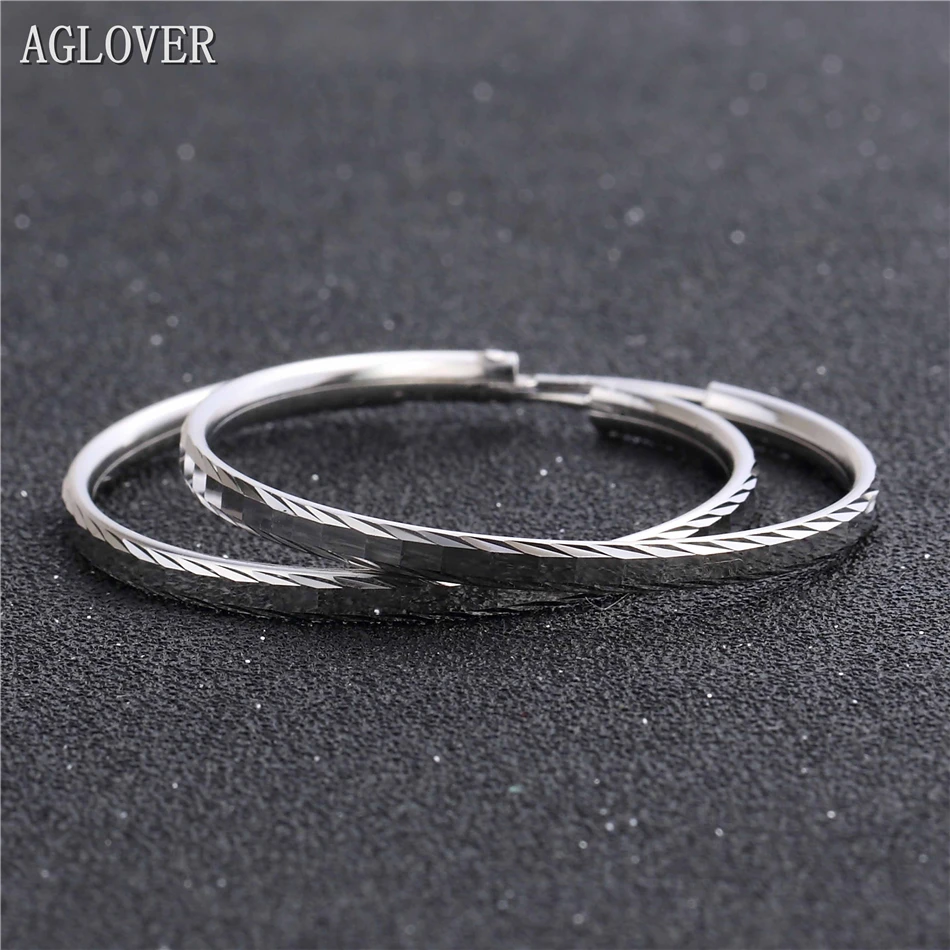 AGLOVER, серебро 925, ювелирное изделие, 925 пробы, серебро, классика, люкс класс, тренд, Ромб, круг, шарм, 37 мм, серьги-кольца для женщин, подарок