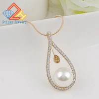 long pendants for women collier femme geometric statement colar maxi fashion big pearl crystal jewelry bijoux