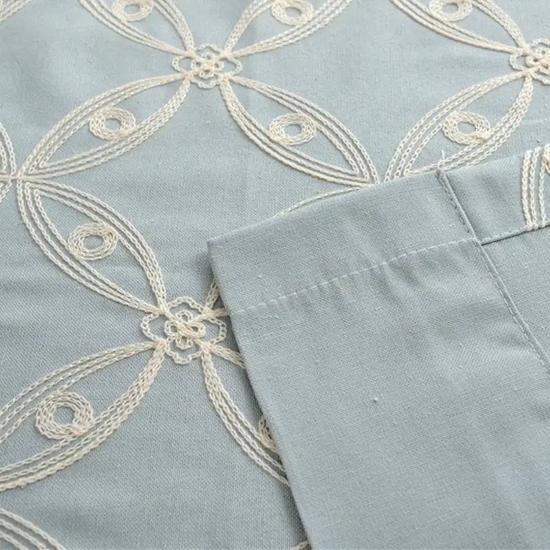 cloth1 Синий Шампанское вышитые шелковые Шторы s французское окно цветочный пастырской для Гостиная Тюль Шторы Кухня Спальня - Цвет: cloth1