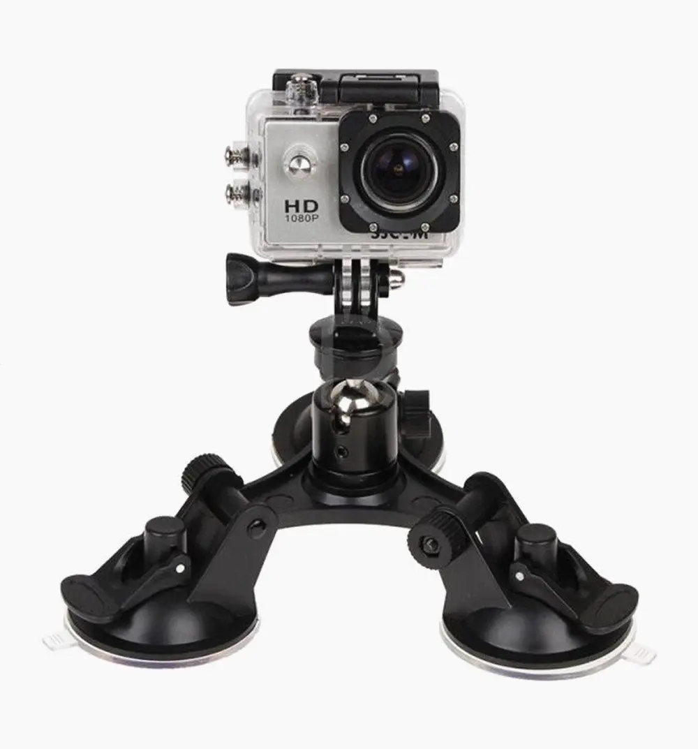 Тройной автомобильный держатель на присоске для Gopro 4 3 + 2 | Электроника