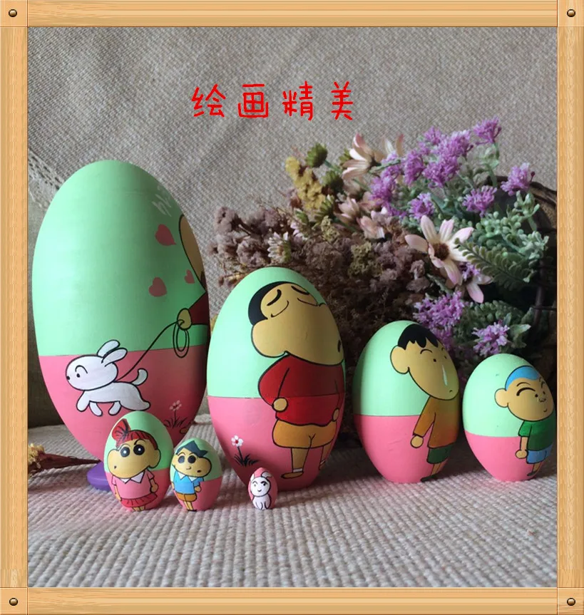 7 шт. Мультяшные персонажи Матрешка кукла ручная роспись японское аниме куклы