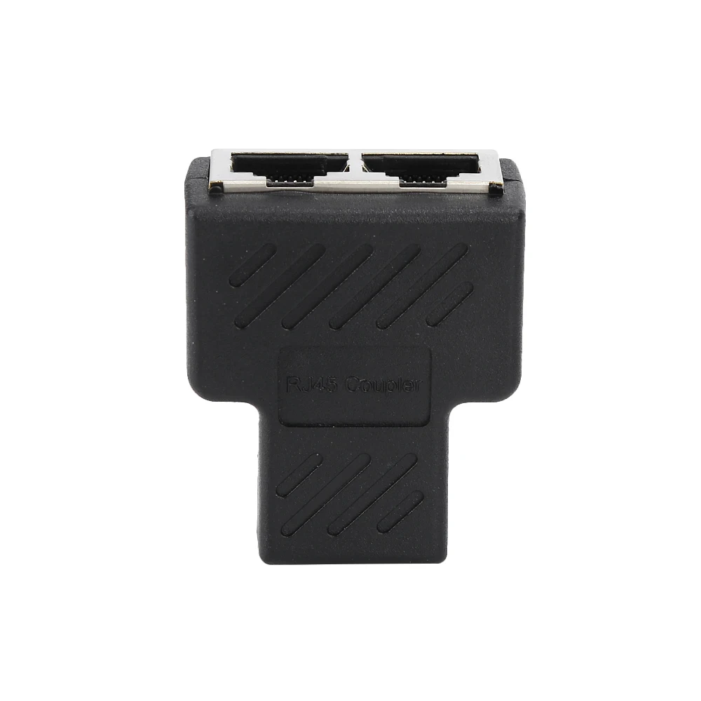

Centechia Brand One male to two female LAN RJ45 Black Connector Network Cable Splitter Extender cable Plug rj45 network Adapter