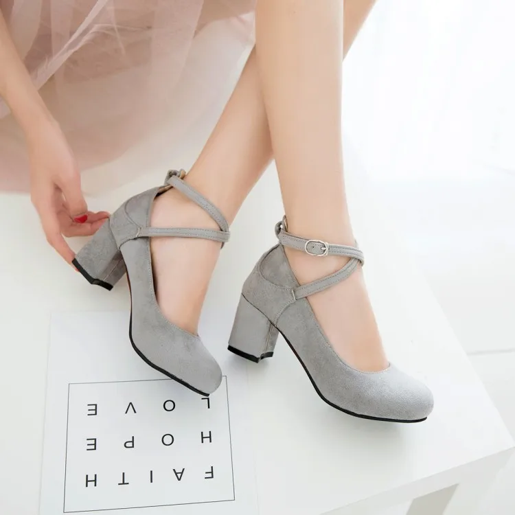 Женские туфли на высоком каблуке туфли-лодочки большого размера с круглым носком