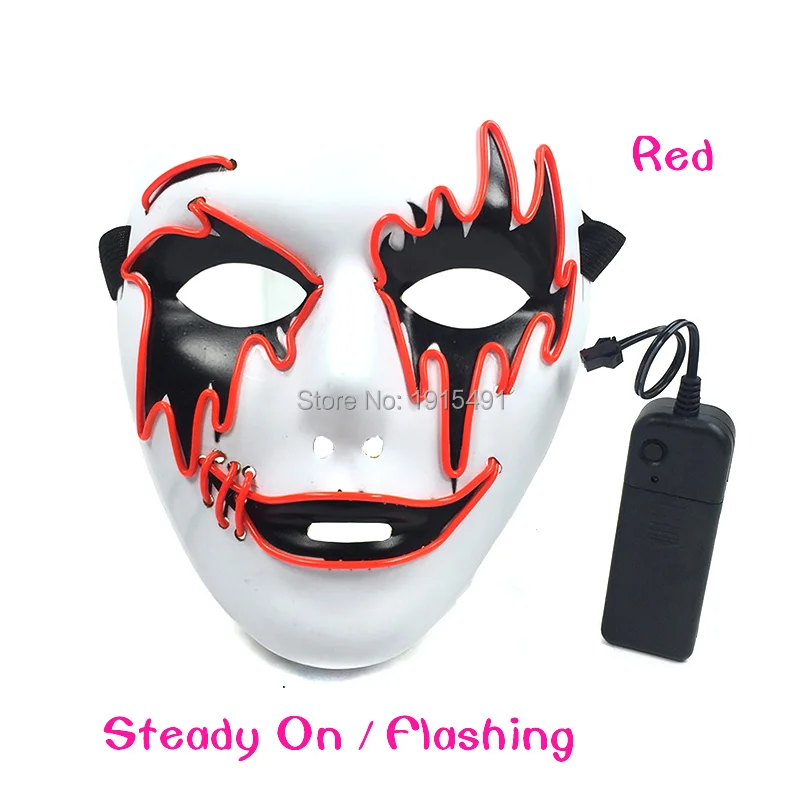 Новинка неоновая светильник ящаяся маска ночная светящаяся для Хэллоуина