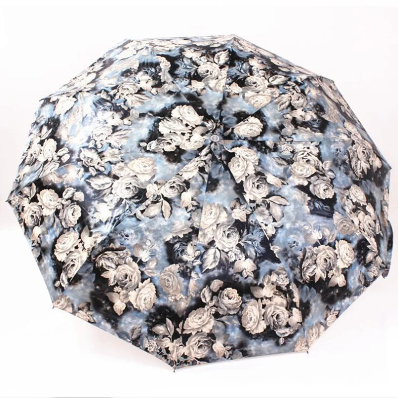 Мода Пион цветок 3D цифровая печать автоматический зонт подкрепление