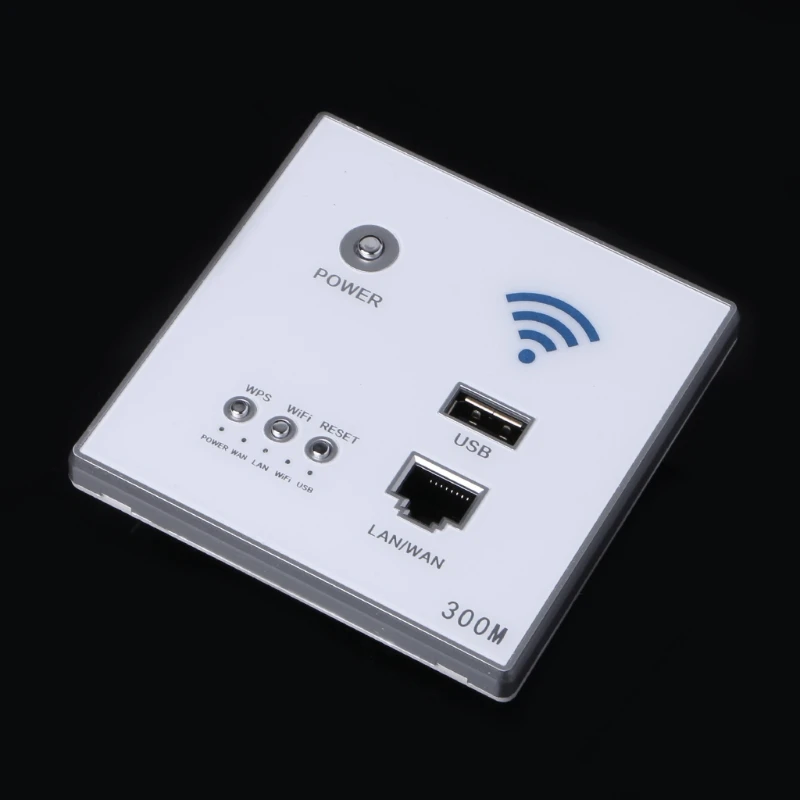 300 Мбит/с беспроводной AP маршрутизатор настенный встроенный WiFi ретранслятор w./LAN