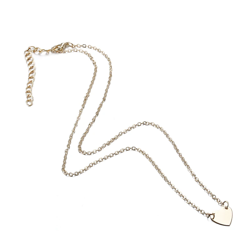X179 Trendy Simple Dubai Jewelry Sets For Women Heart Shaped Gold/Silver Color Chain Necklace&ampBracelet 2pcs Set Female | Украшения и