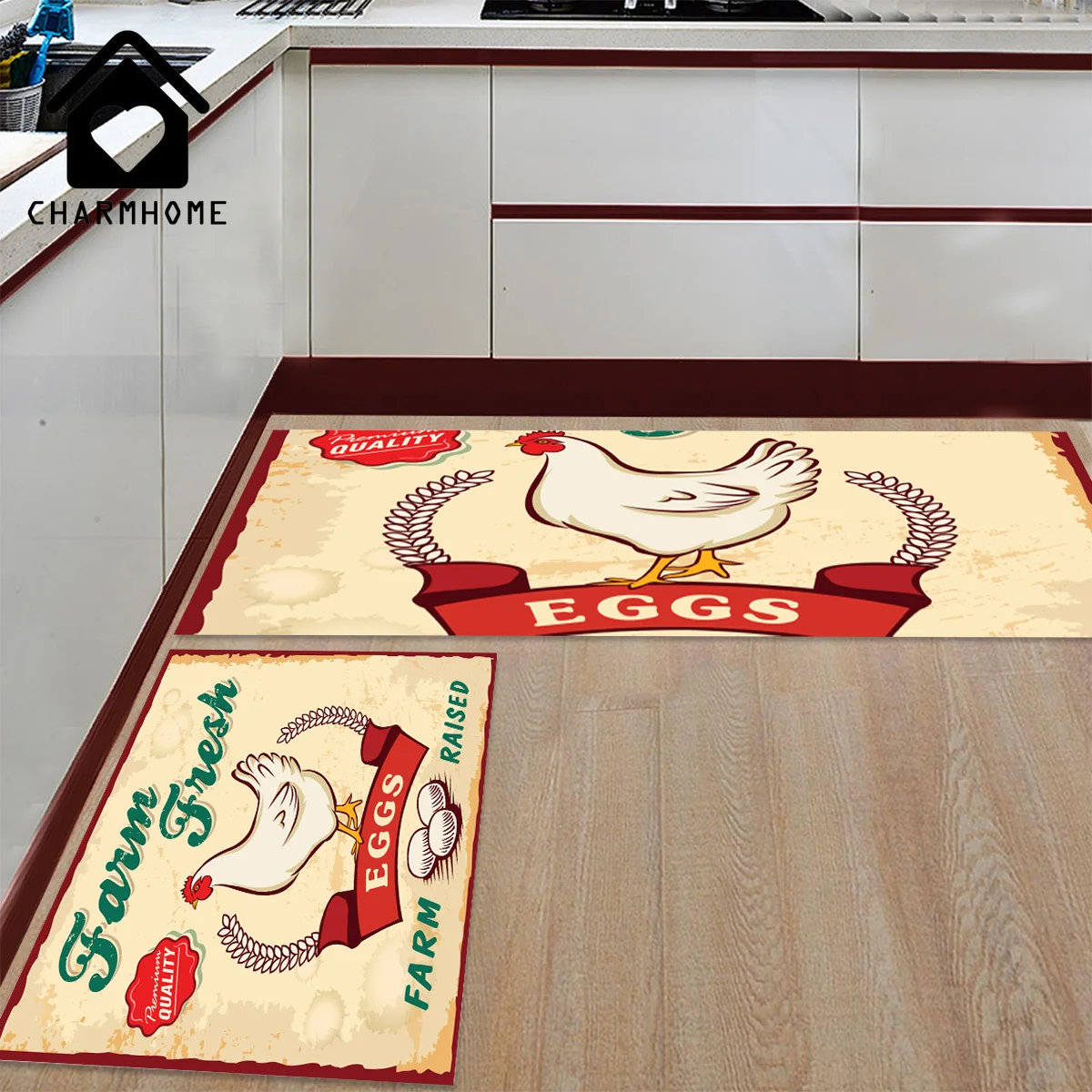 CHARMHOME 2 шт./компл. Ретро фермы курица плакат длинные Кухня коврик коврики домашний