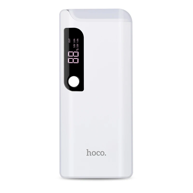 Белый HOCO 15000 мАч 18650 USB внешний аккумулятор с светодиодный настольной лампой и источником питания портативный внешний аккумулятор Универсальное зарядное устройство для мобильного телефона - Цвет: Белый