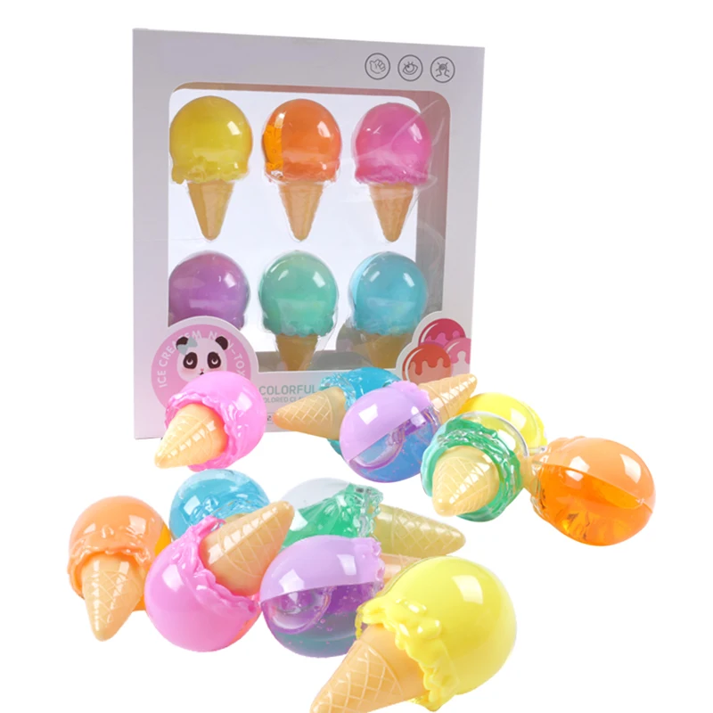 6 шт. коробка из глины для слизи цветной прозрачный конус мороженого макарон