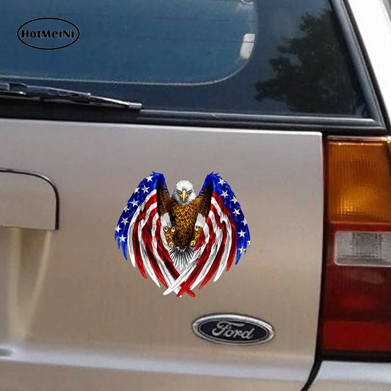 HotMeiNi Car Styling Sticker Bald Eagle USA American Flag Truck Laptop Window Decal Bumper Cooler 13cm* .11.5cm | Автомобили и