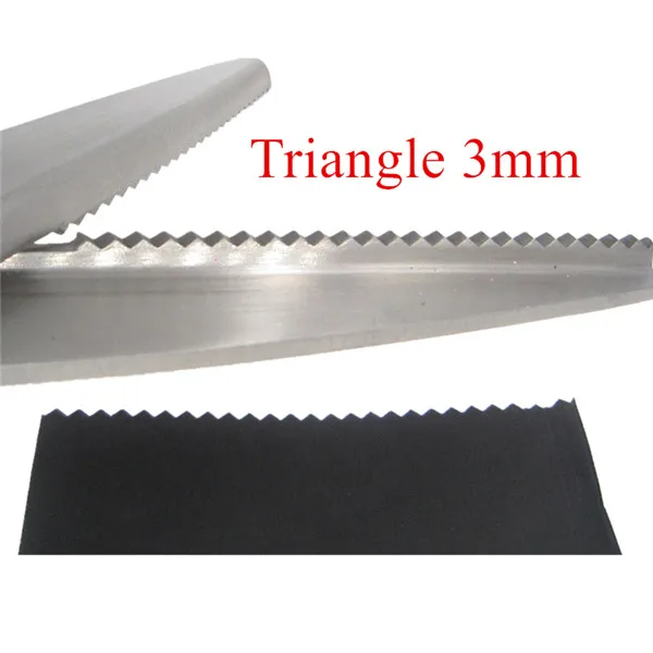 Triangle 3mm 23,5 см зиг-заг швейная резка портновские ножницы пинкинг ножницы Кожа ремесло ткань обивка инструмент текстиль деним - Цвет: Triangle 3mm
