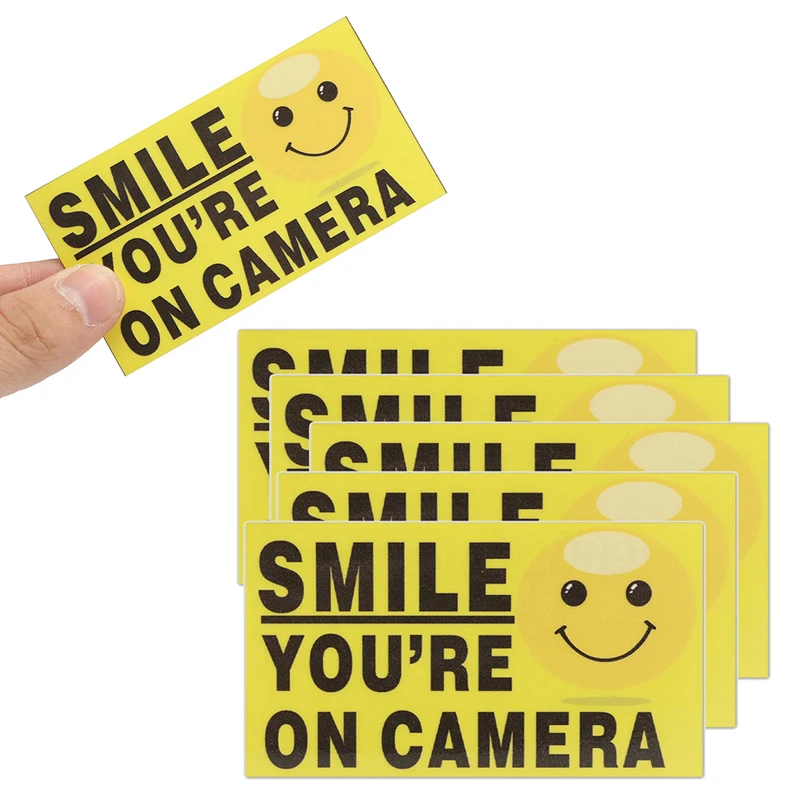 5 шт./лот 9x5 см виниловые защитные наклейки Smile You is On Camera Video будильник знаки
