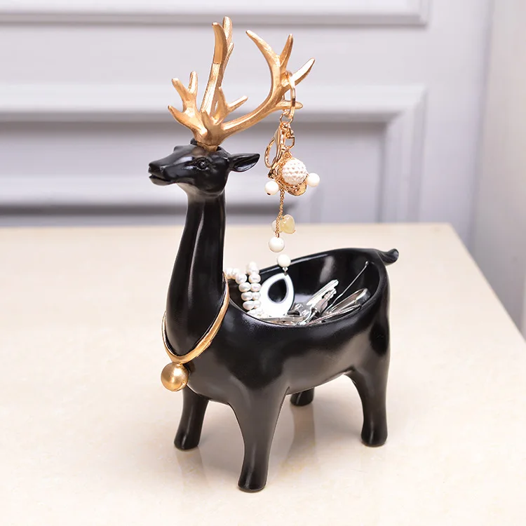 Скандинавский лось олень смола статуя контейнер для ключей коробка хранения