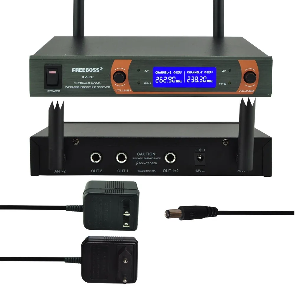 Портативный беспроводной микрофон Freeboss KV-22 VHF 2 динамических капсулы для