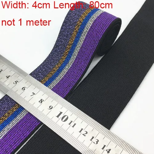 4cm purple 40 мм(1,5") 1 м золотая полоса высокие эластичные ленты канатная Резиновая лента линия спандекс лента для шитья кружевная отделка поясная лента аксессуары для одежды - Цвет: 4cm purple