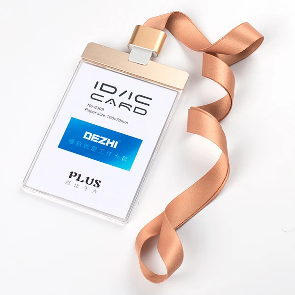 Dezhi ID Holder показывает набор рабочих карт 10x7 см идентификационная карта телескопическая куртка прозрачный ID бейдж чехол прозрачный - Цвет: M-gold sets