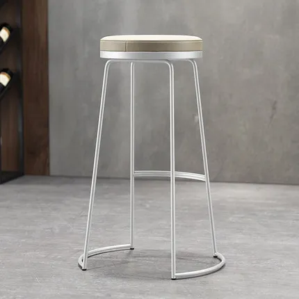 White Height 75cm Высокое качество 45 см/65 см/75 см скандинавский барный стул креативный кофейный стул золотой высокий стул простой обеденной стул из кованого железа - Цвет: White Height 75cm