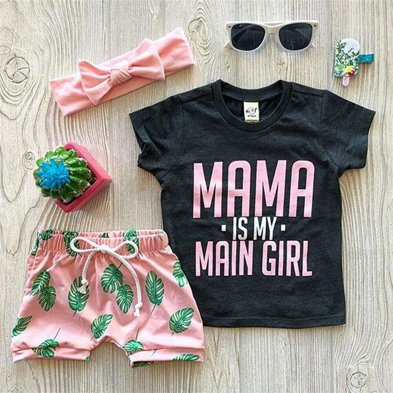 3 предмета одежда для маленьких девочек рубашка с короткими рукавами Топы