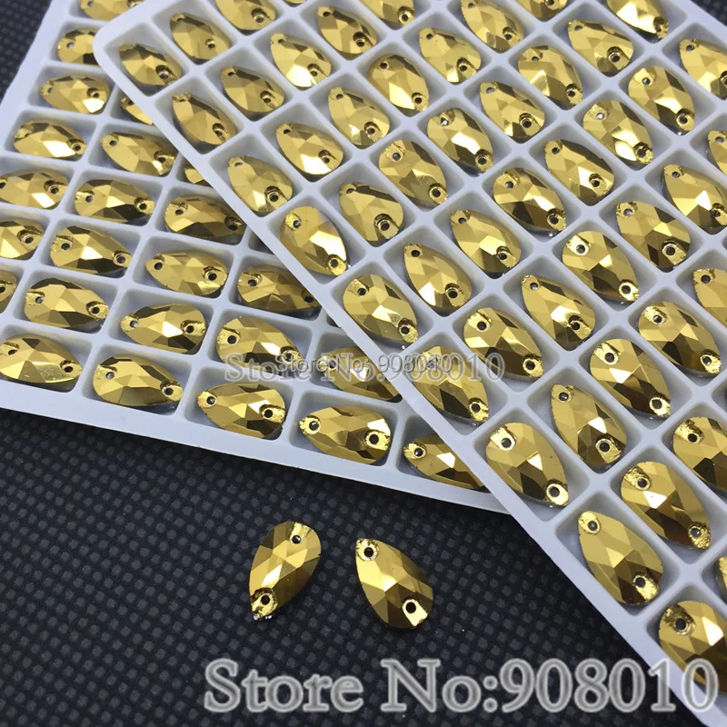 Золотая гематитовая цветная слеза шьет на стразах капель шитье стеклянные