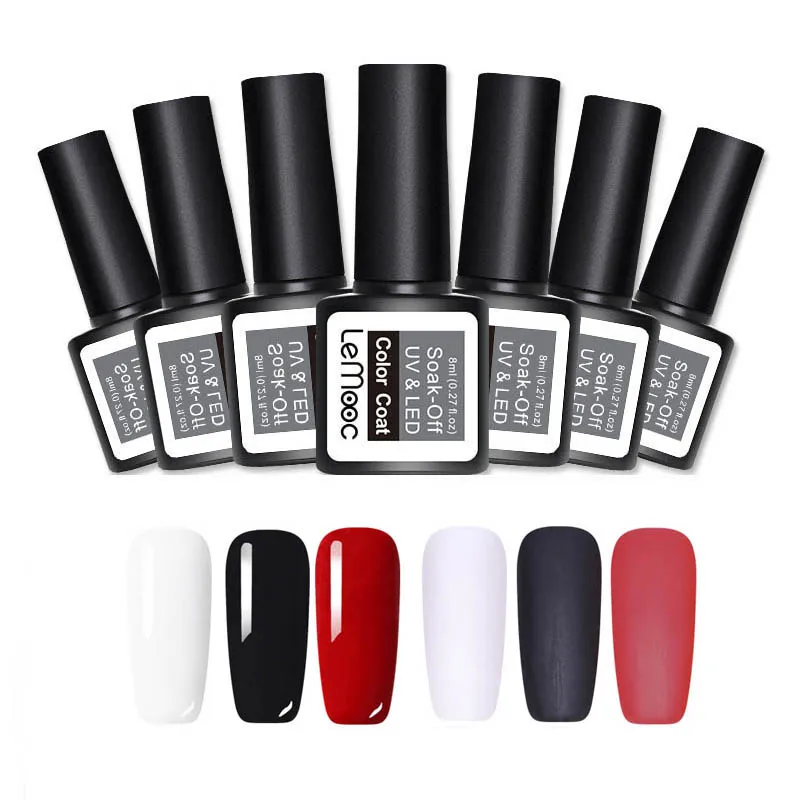 Set 13 LEMOOC 6 шт./компл. 8 мл однородного цвета для ногтей гель блеск польский UV Soak Off стойкий гель для ногтей UV гель Лаки лаковое гелевое покрытие для ногтей - Цвет: Set 13