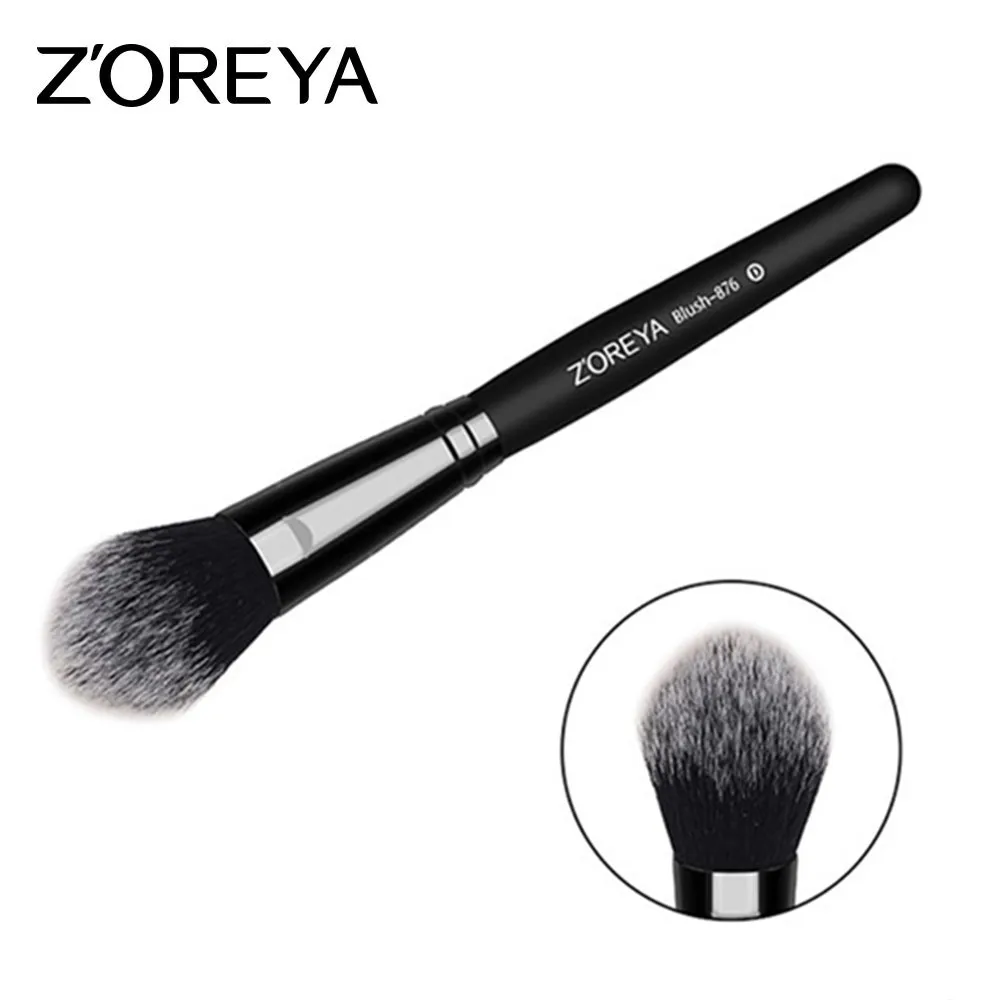 Blush Brush ZOREYA кисть для пудры, румян, Профессиональная Кисть для макияжа, деревянная ручка, косметика, кисти для макияжа, инструменты для красоты, высокое качество - Handle Color: Blush Brush