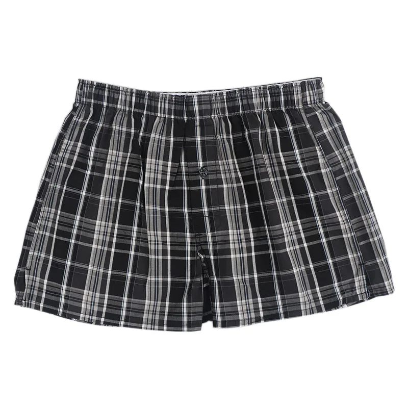 Мужские хлопковые трусы боксеры LUWCON Удобные Свободные в клетку для дома