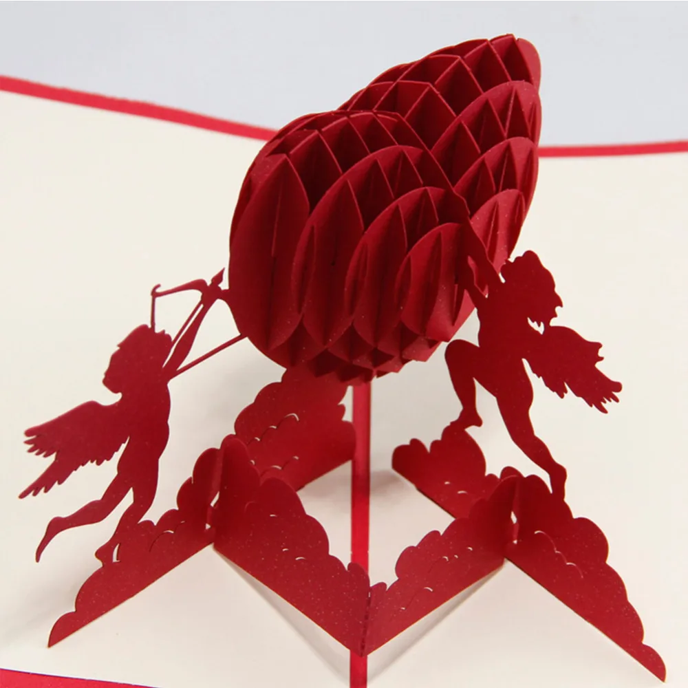 1 компл. любовь 3d лазерная резка всплывающие бумага ручной работы открытки