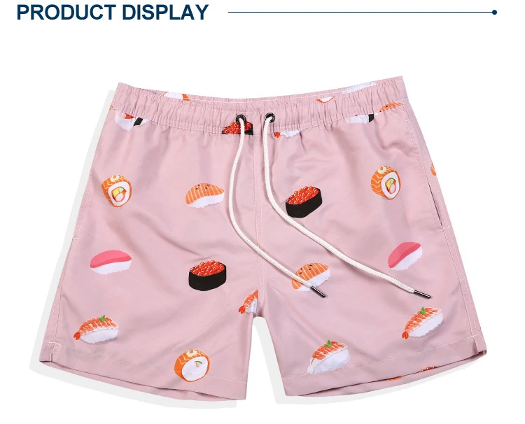 SD700 розовый sushi print Купальники мужчин новые летние пляжные шорты доска swimmng магистральные боксеры Мужчины купальный костюм Sunga трусы
