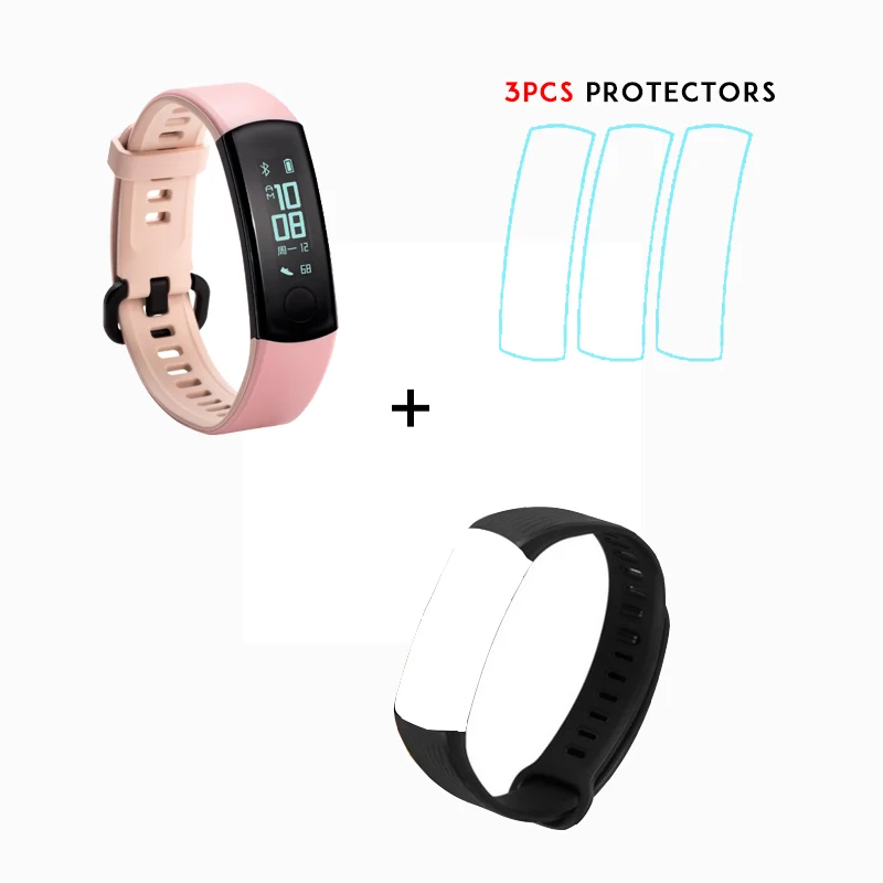 Смарт-браслет huawei Honor Band 3 для плавания 5ATM 0,9" OLED экран Сенсорная панель монитор сердечного ритма Push Message - Цвет: Pink n strap