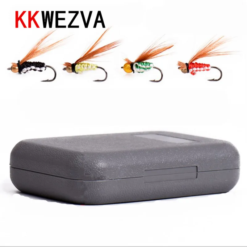 

KKWEZVA 40pcs Fly fishing Lure Hooks Butterfly Insects Style Salmon Flies Trout Single Dry Fly Fishing Lures Fishing Tackle