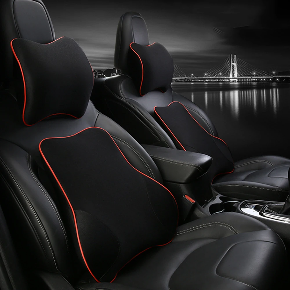 

Автомобильная подушка для подголовника сиденья, поддержка поясницы, шеи, с эффектом памяти, поддержка s, эргономичные аксессуары для автомо...