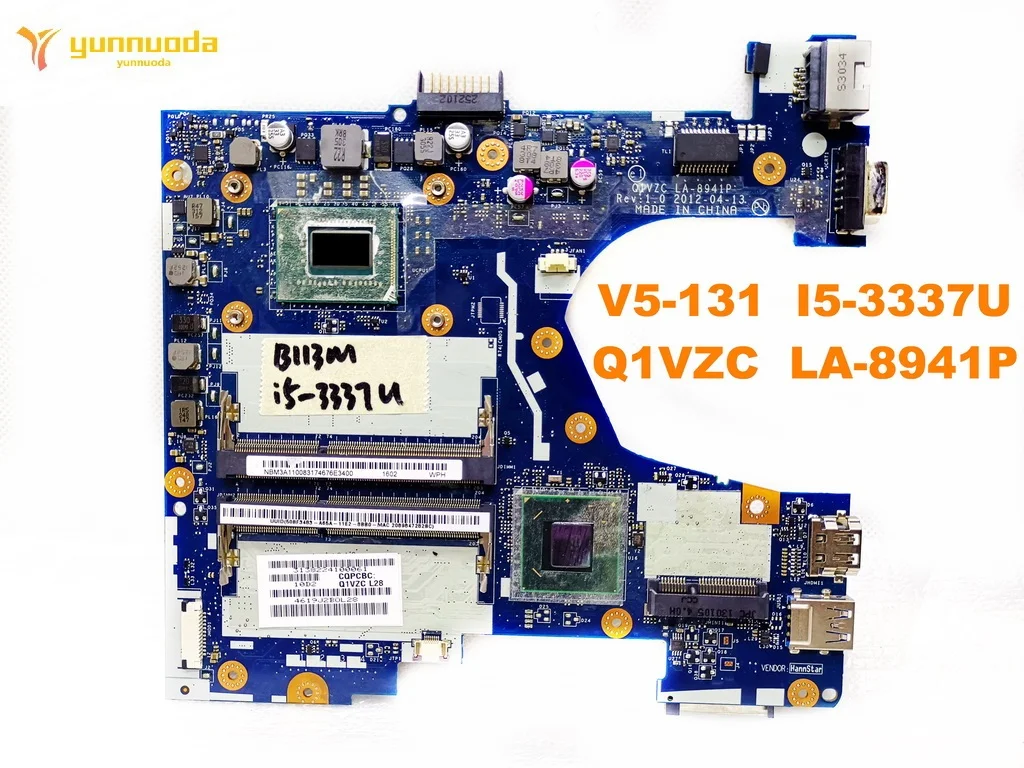 Оригинальная материнская плата для ноутбука ACER V V5-131 I5-3337U Q1VZC LA-8941P протестирована