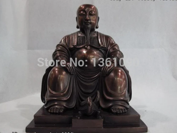 

xd 00627 Chinese Buddhism Pure red bronze copper Taiwan tortoise monarch buddha Statue