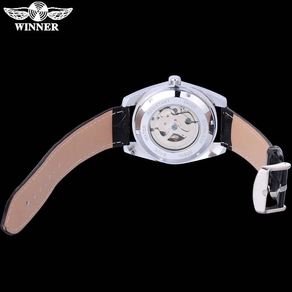 TWINNER повседневные Брендовые мужские механические часы с кожаным ремешком модные