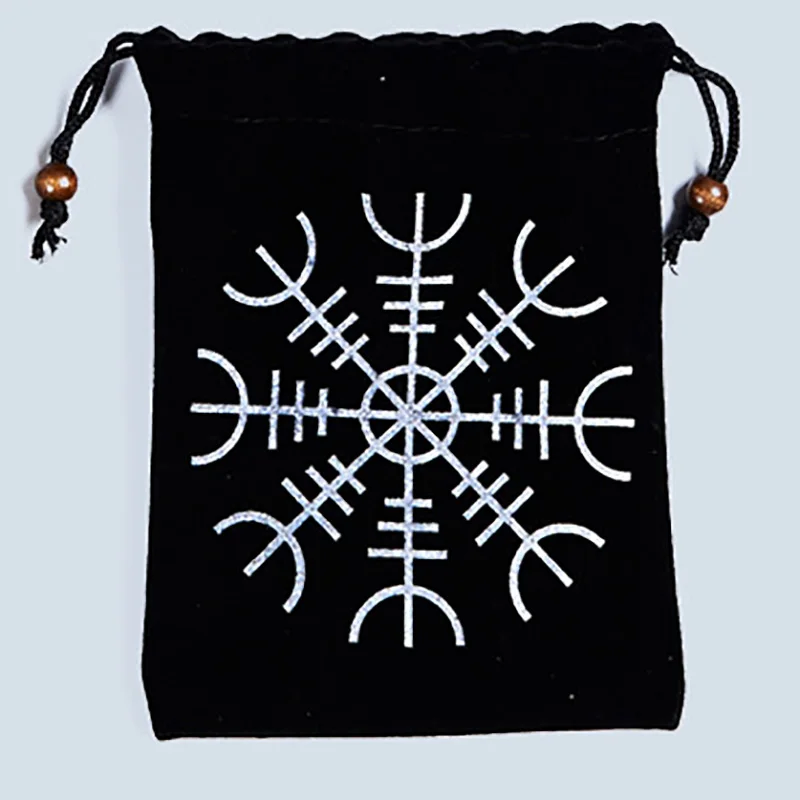 25pcs/set Runes Stones with BlackTablecloth/Bag Engraved Riverstones Carved Black Lettering Feng Shui Board Game Accessory | Спорт и