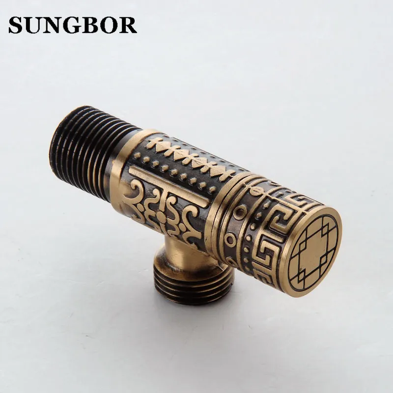 Ванная комната Античный из твердой латуни Угловой запорный клапан 1/2 &quotМужской х