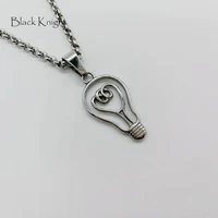 black knight womens creative fashion jewelry lamp bulb necklace silver color stainless steel lamp bulb pendant necklace blkn0719
