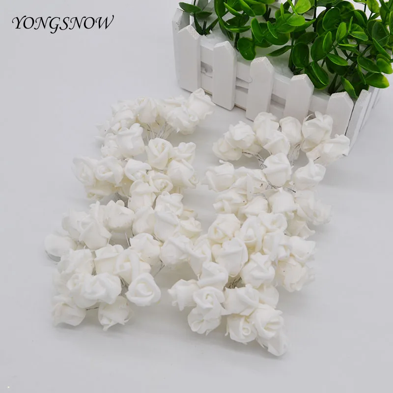 36 шт/лот мини ПЭ пена роза цветок белая 2 см искусственные цветы ручной работы DIY