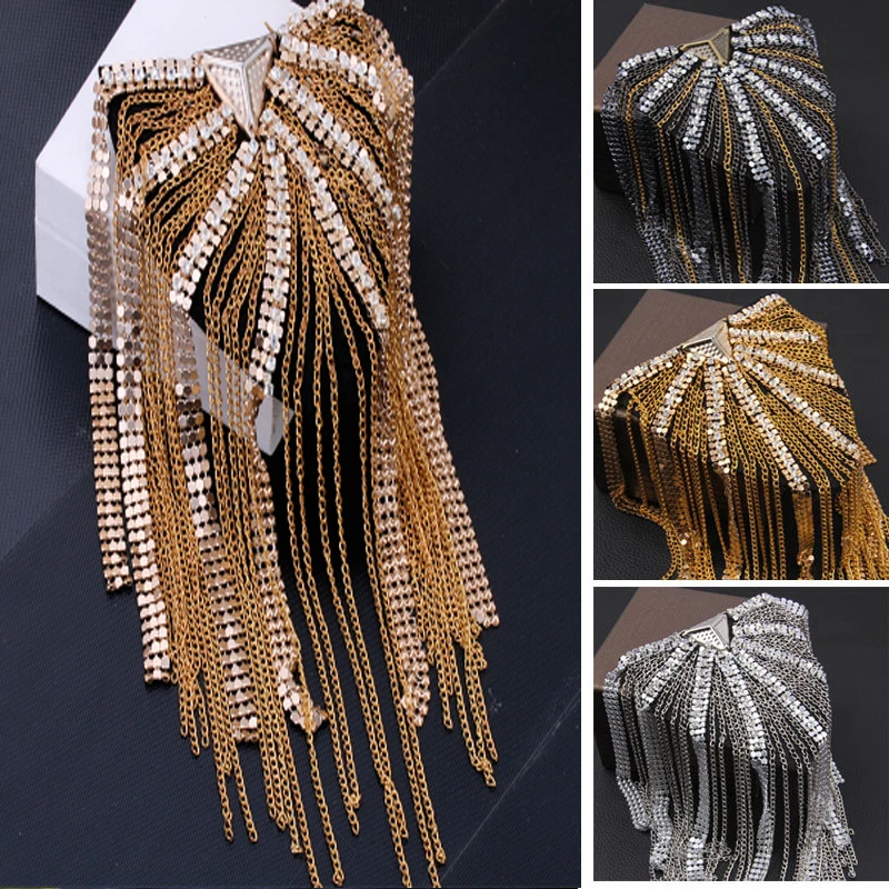 Роскошные модные Наплечные значки ручной работы с кисточкой и цепочкой бусины