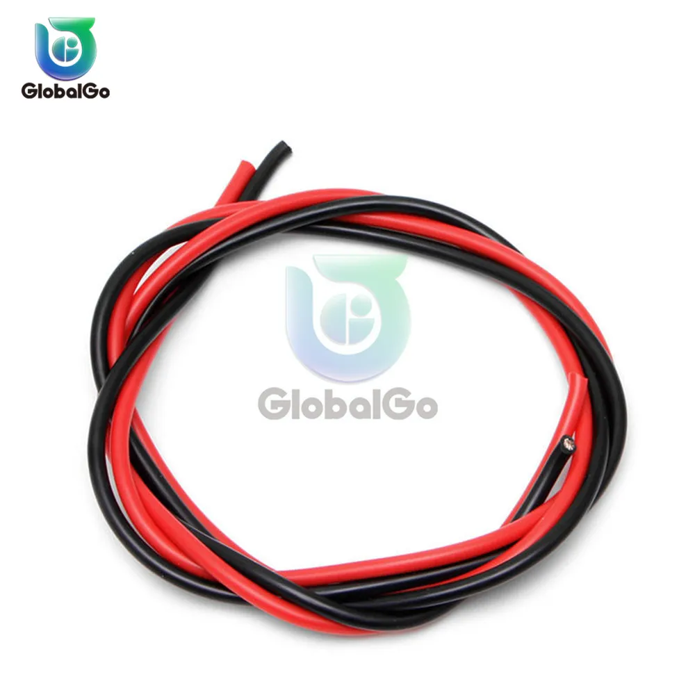 2 шт. 1 метр черные красные силиконовые провода 14AWG термостойкий мягкий силикагель