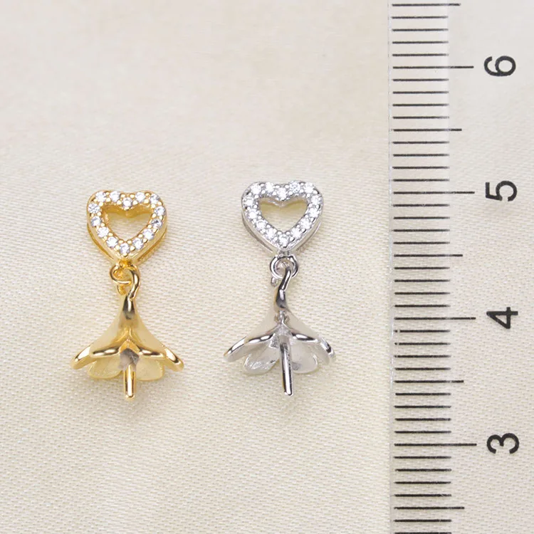 3 шт. Женские Подвески в виде сердца из серебра 925 пробы|pendant holder|silver pendant holderaccessories