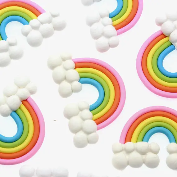 10 шт. Большой DIY аксессуар Декор Kawaii спираль Радуга леденец Конфеты Полимерная