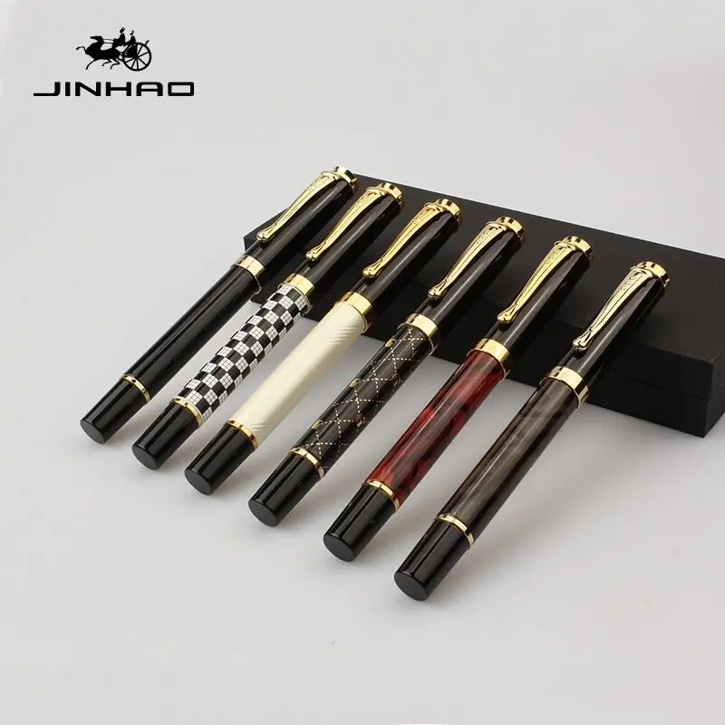 Гелевая ручка Роскошная Jinhao 500 благородная Серебряная перьевая из нержавеющей