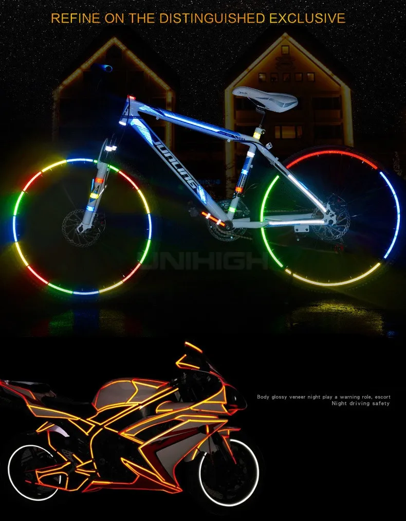 2 см* 800 см/315 дюймов отражающие наклейки MTB велосипед полоса Декаль лента Безопасность водонепроницаемый велосипедный Велоспорт Светоотражающие стикеры для мотоциклов